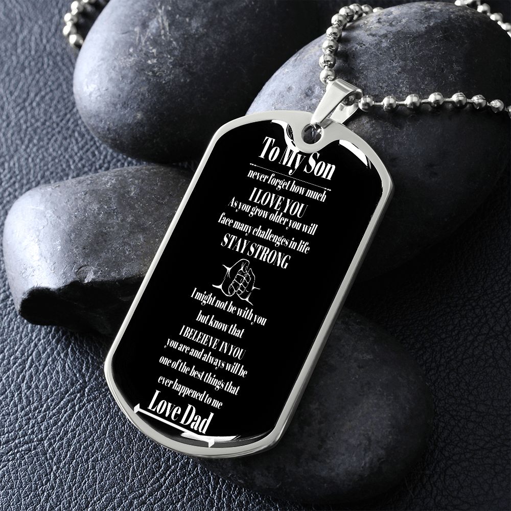 To My Son Dog Tag