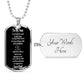 To My Son Dog Tag