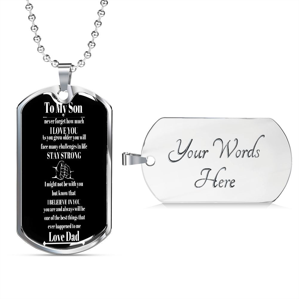 To My Son Dog Tag