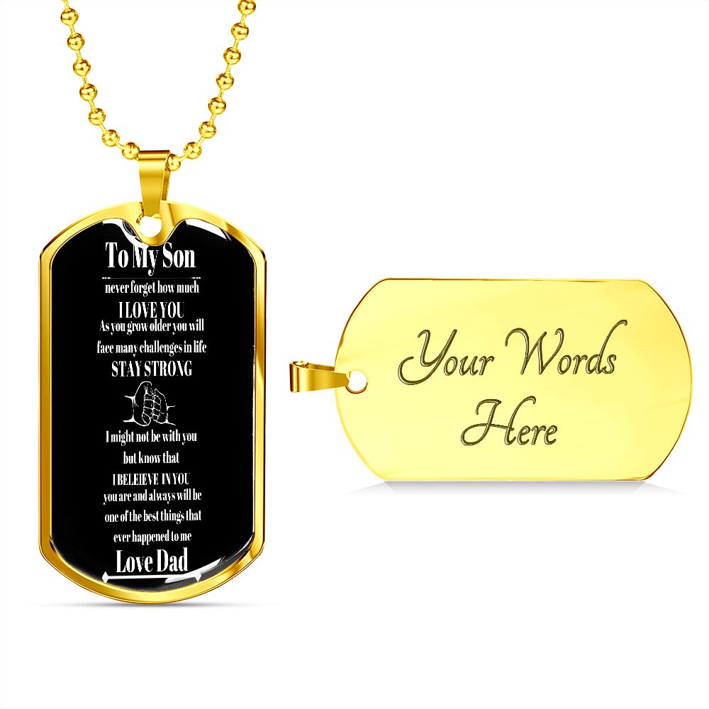 To My Son Dog Tag