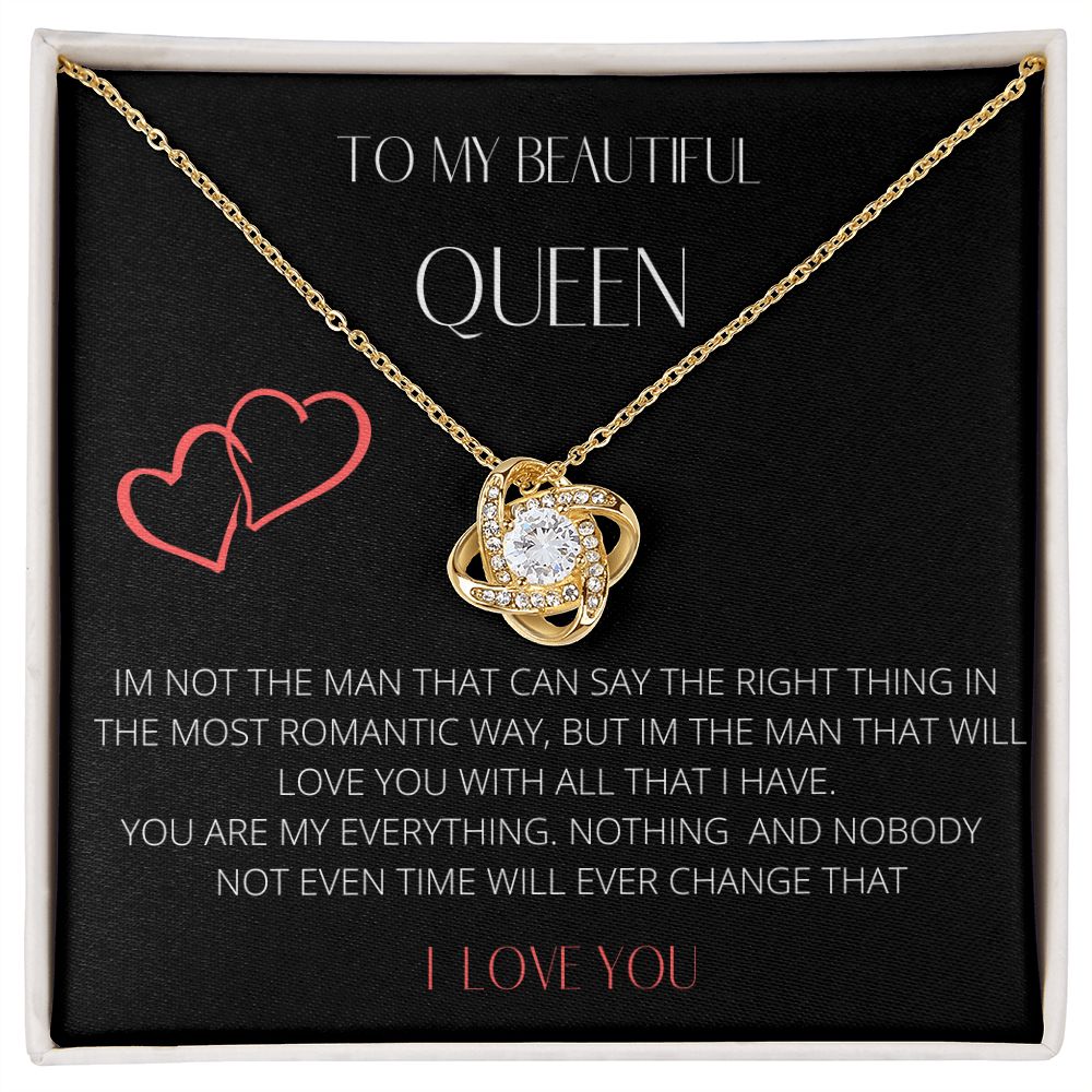 To My Beautiful Queen Love Knot Necklace