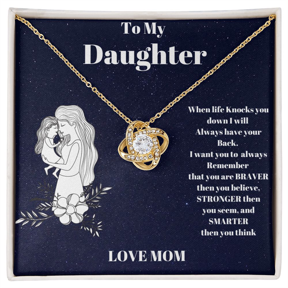 To My Daughter Love Knot Necklace
