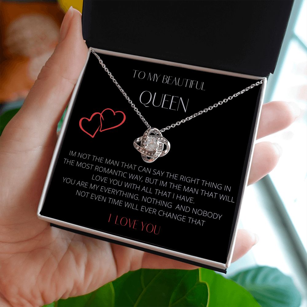 To My Beautiful Queen Love Knot Necklace
