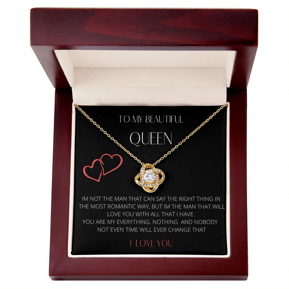 To My Beautiful Queen Love Knot Necklace