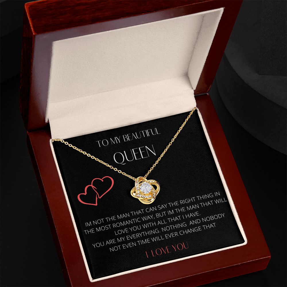 To My Beautiful Queen Love Knot Necklace