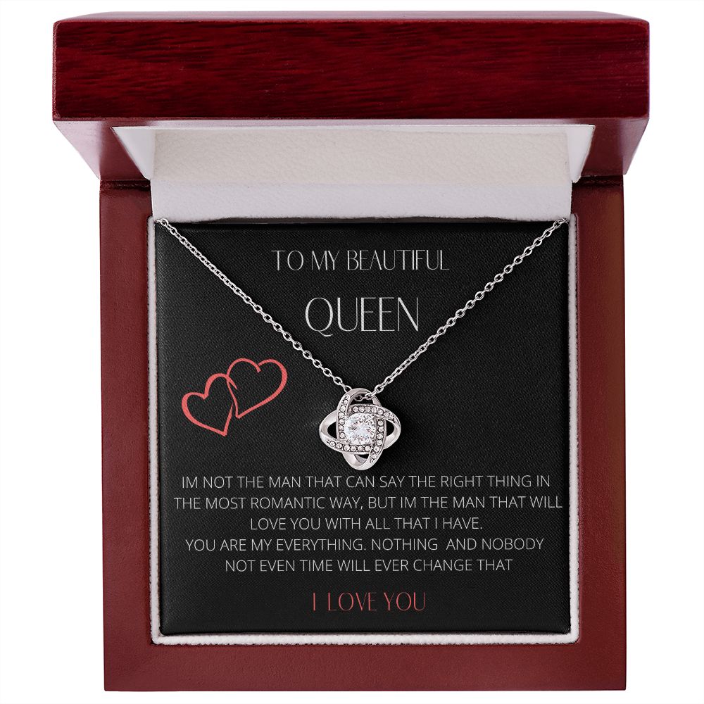 To My Beautiful Queen Love Knot Necklace